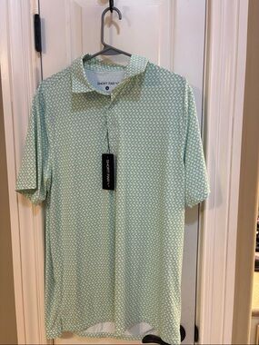 Men's Light Mint Geo Print Polo